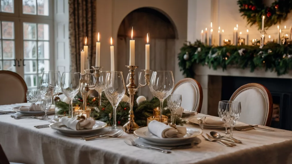 A cosy christmas dinner event at a family home